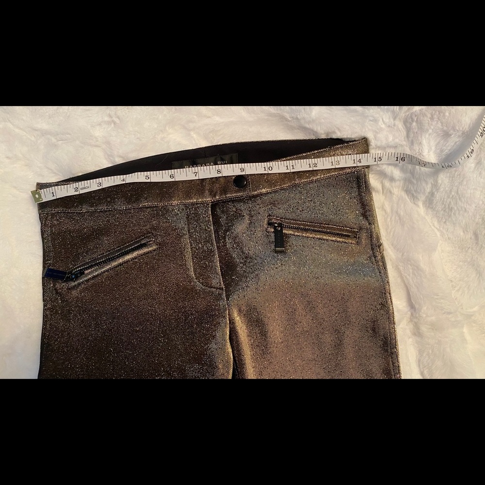 Barbara Bui Gold Jersey Lurex skinny pants-EUC - Picture 9 of 14